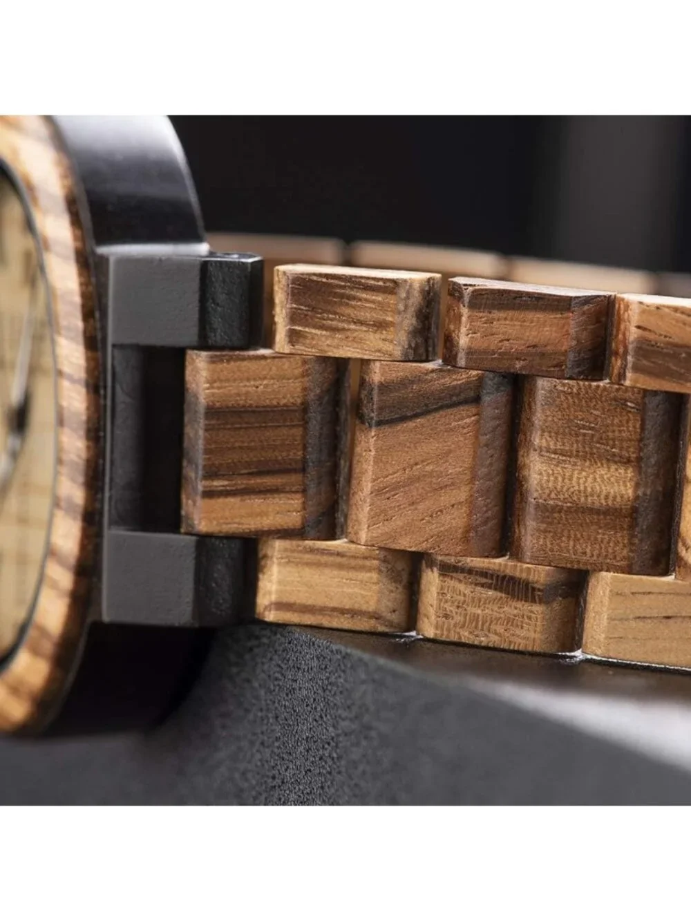 Stylish Multi-Functional Zebra Wooden Quartz Watch for Men - Lightweight